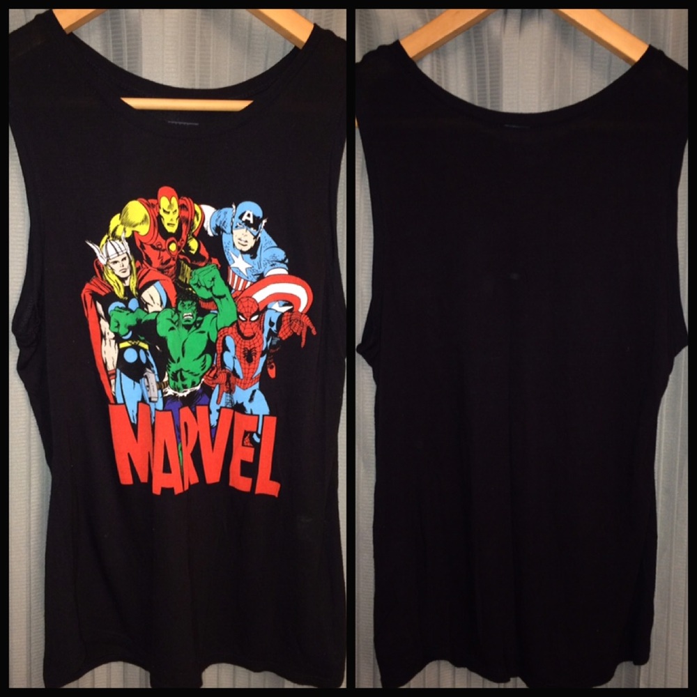 Black Marvel Muscle Tee